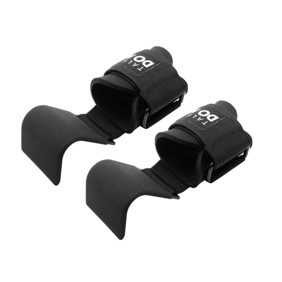 Weight Lifting Hook Grips Padded With Wrist Wraps Hand-Bar